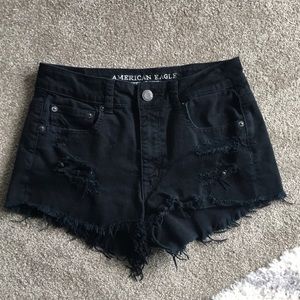 American Eagle High Rise Festival Black Shorts